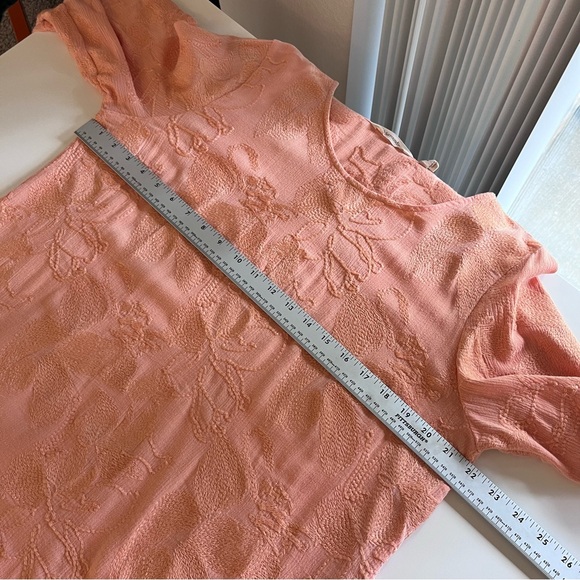 Soft Surroundings Shirt Womens Large Peach Cecile Floral Embroidery Boho - Picture 8 of 12